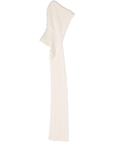 Magda Butrym Ribbed-knit Hooded Scarf - White