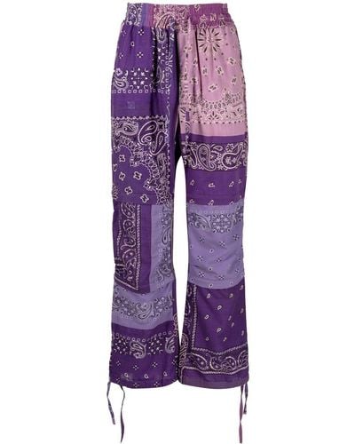 READYMADE Bandana-print Straight Pants - Purple