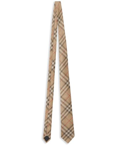Burberry Cravate en soie à carreaux - Métallisé