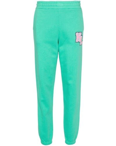 Karl Lagerfeld Logo-appliqué Tapered Trousers - Green