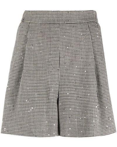 Fabiana Filippi Houndstooth-pattern Sequin-embellished Shorts - Grey