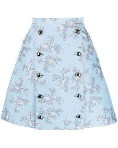 Macgraw Portobello Patterned Jacquard A-line Skirt - Blue