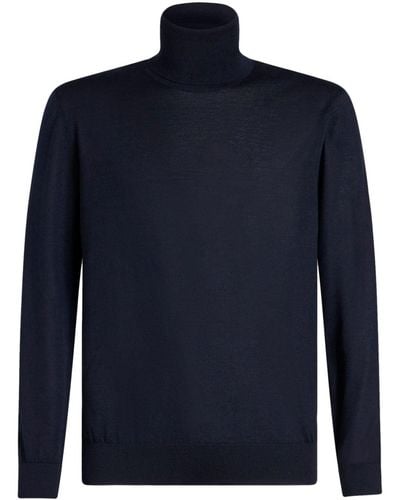 Etro Pegaso-embroidered High-neck Jumper - Blue