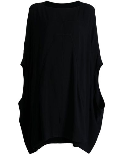 Rick Owens Asymmetric Tunic Minidress - Black
