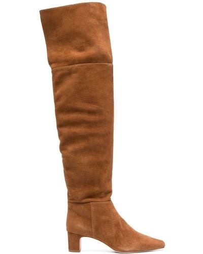 Reformation Reiss Over-the-knee Suede Boots - Brown