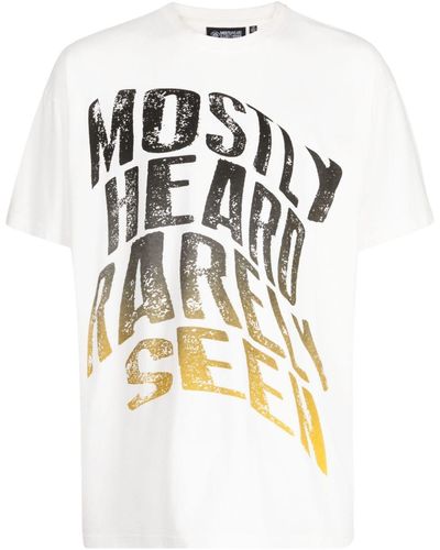 Mostly Heard Rarely Seen Faded Warped Tシャツ - ホワイト
