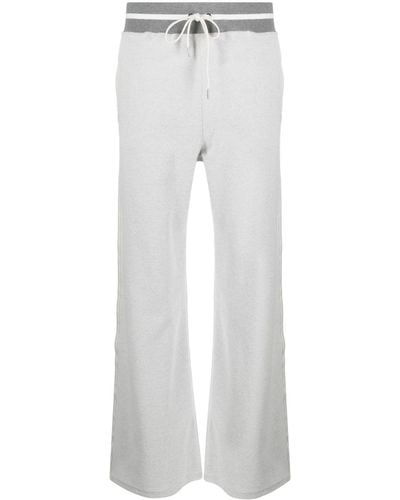 Eleventy Wide-leg Track Trousers - Grey