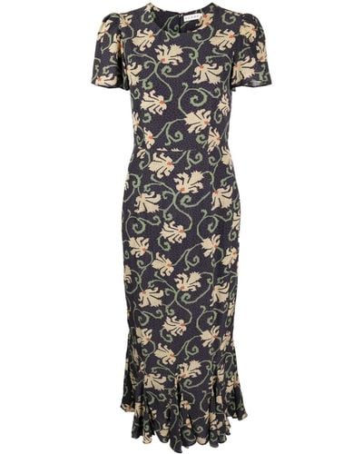 RHODE Kleid mit Blumen-Print - Schwarz
