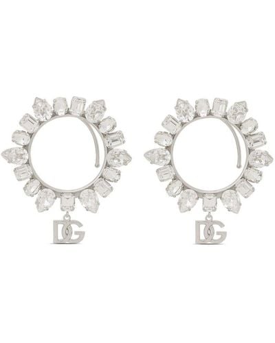 Dolce & Gabbana Crystal-embellished Earcuff Earrings - White