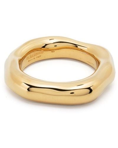 Jil Sander Ring Met Gegraveerd Logo - Metallic