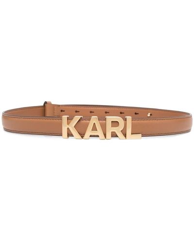 Karl Lagerfeld Ceinture K/Letters en cuir - Marron