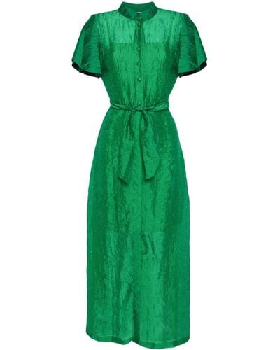 Baruni Clematis Belted Maxi Dress - Green