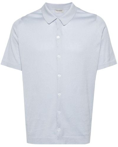 John Smedley Fine-knit short-sleeved shirt - Blanc