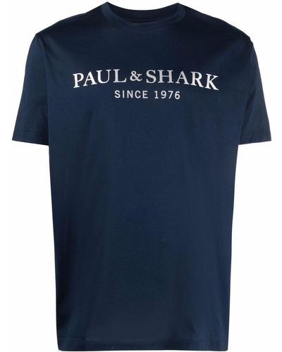 Paul & Shark T-Shirt mit Logo-Print - Blau