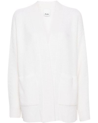 Allude Open-front Cardi-coat - White