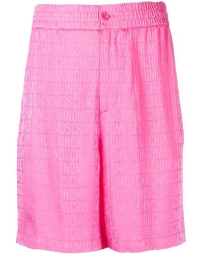 Moschino Shorts Met Logoprint - Roze