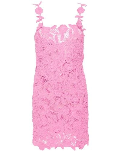 Blumarine フローラル クロシェニット ドレス - ピンク