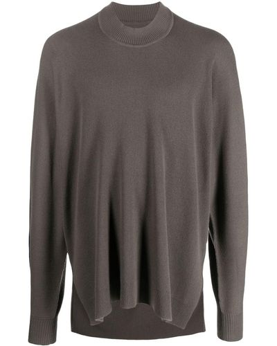 Homme Plissé Issey Miyake Stripe-detailing Wool Sweater - Gray
