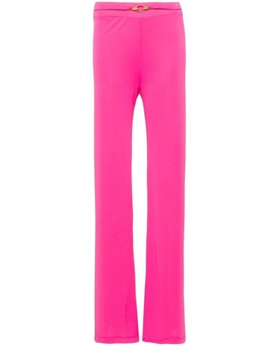 Just Cavalli Snake-detail Flared Trousers - Pink