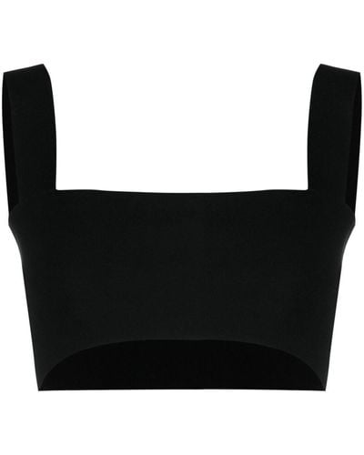 Victoria Beckham Cropped-Top mit eckigem Ausschnitt - Schwarz