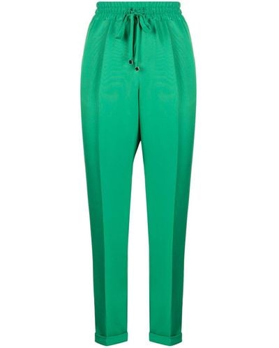 Kiton Drawstring Silk Straight-leg Pants - Green