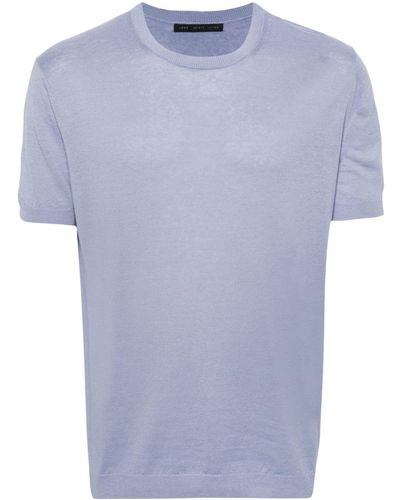 Low Brand Gestricktes T-Shirt - Blau