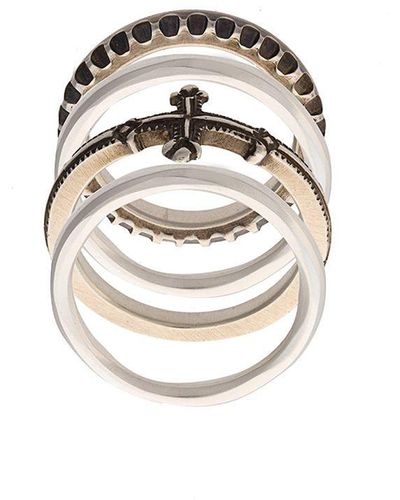 Werkstatt:münchen Embossed Stackable Rings - White