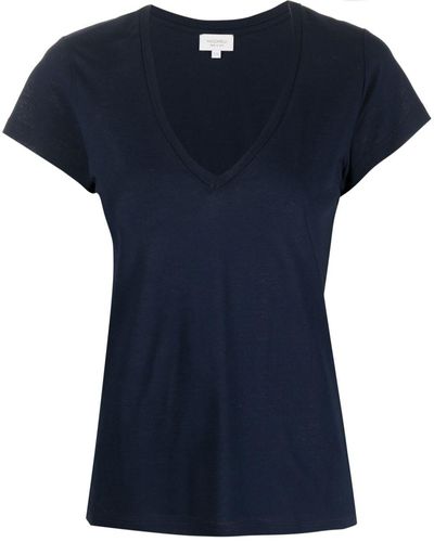 Mazzarelli T-shirt en coton à col v - Bleu