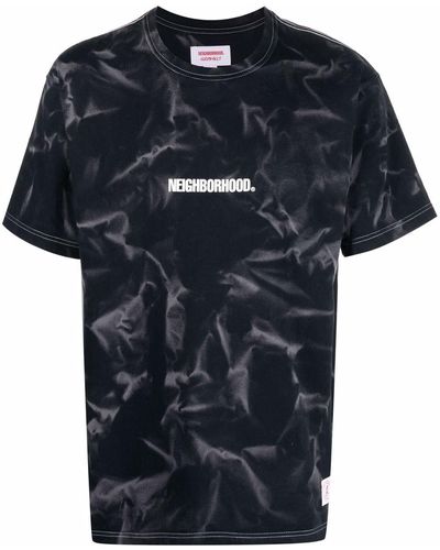 Neighborhood Camiseta con motivo tie-dye y logo - Negro