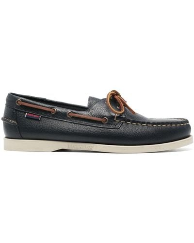 Sebago Portland Martellato Leather Boat Shoes - Gray