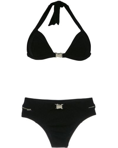 Amir Slama Buckle detail bikini set - Nero