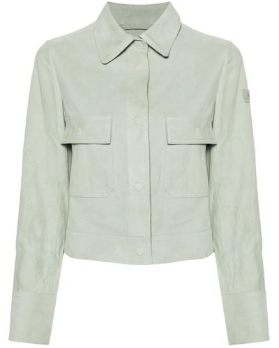 Peuterey Cropped Suede Jacket - Green