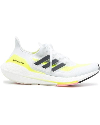 adidas Ultraboost 21 "cloud White/core Black/solar Y" Trainers - Green