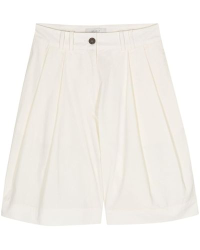 Studio Nicholson Pantalones cortos de vestir acampanados - Blanco