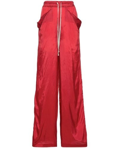 Rick Owens Textured Straight Trousers - Rood
