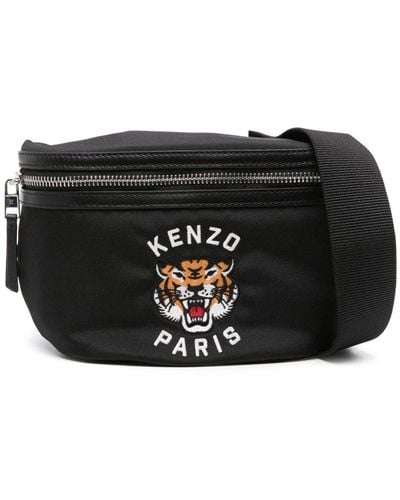 KENZO Varsity Logo-embroidered Belt Bag - Black