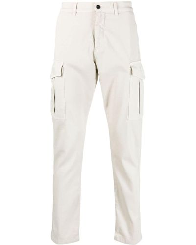 Eleventy Tapered Cotton Cargo Pants - White