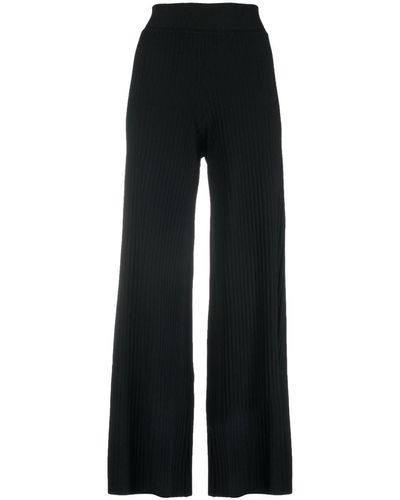 Live The Process Wide-leg Knitted Pants - Black
