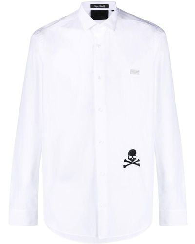Philipp Plein Skull-detail Cotton Shirt - White