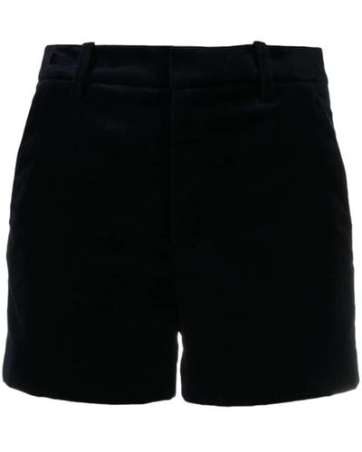 Zadig & Voltaire Pink Velvet Cotton Tailored Shorts - Black