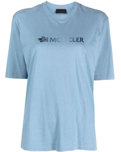Moncler T-Shirt mit Logo-Print - Blau