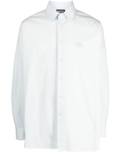 DIESEL Logo Patch Long-sleeve Shirt - White