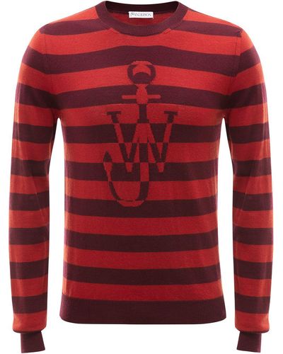 JW Anderson Pull à rayures - Rouge