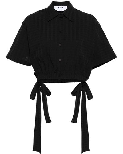 MSGM Chemise boutonnée à manches courtes - Noir
