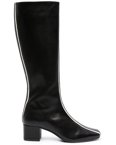 CAREL PARIS 45mm Stripe-detailing Leather Boots - Black