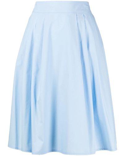 Paule Ka Poplin-textured A-line Skirt - Blue