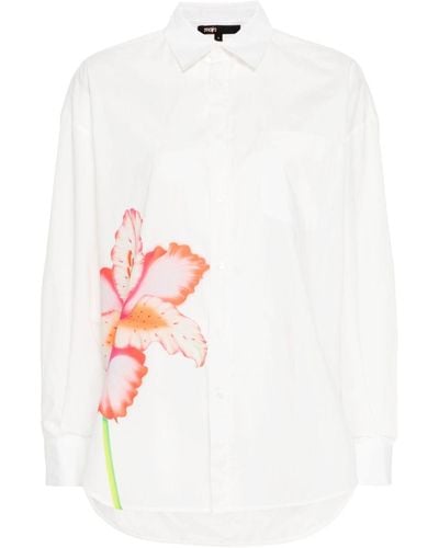 Maje Chemise en coton à fleurs - Blanc
