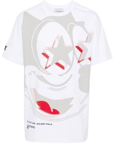 Iceberg Felix The Cat Cotton T-shirt - White