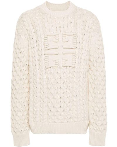 Givenchy 4G Pullover mit Zopfmuster - Natur