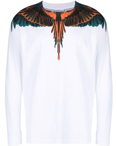Marcelo Burlon T-shirt Icon Wings à manches longues - Blanc